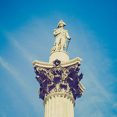 Image showing Vintage look Nelson Column London