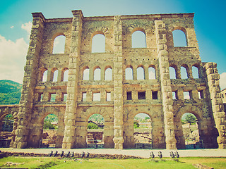 Image showing Retro look Roman Theatre Aosta