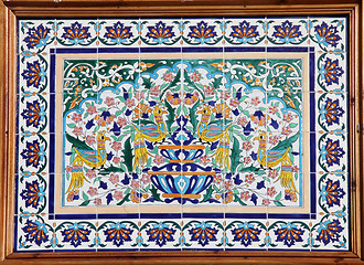 Image showing Panel with floral and architectural motifs