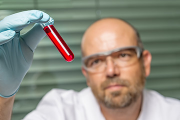 Image showing Scientific laboratory holding test tube