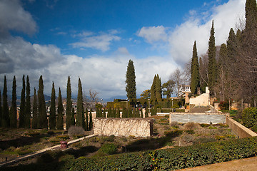 Image showing Gardens in Granada in winter