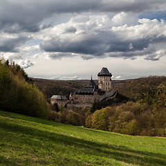 Image showing Karlstejn castle in the forest