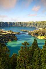 Image showing Famous caldera on Azores