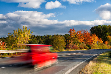 Image showing The fast car on the road