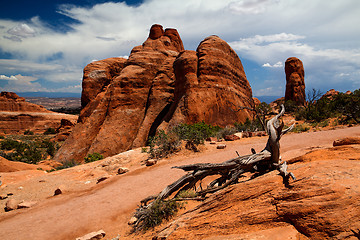 Image showing Beautiful rock formations in Arches National Park, Utah, USA