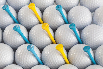 Image showing Golf balls and tees 