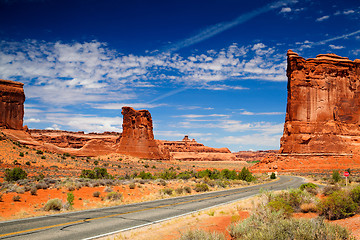 Image showing Beautiful rock formations in Arches National Park, Utah, USA