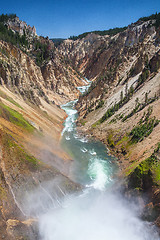 Image showing The famous Lower Falls in Yellowstone National Park