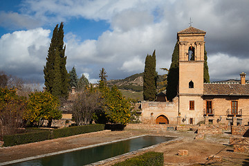 Image showing Gardens in Granada in winter