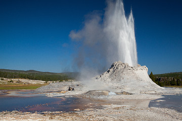 Image showing Irregular eruption in Castle Geyser in Yellowstone