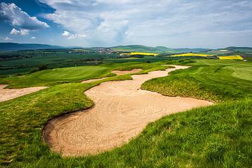 Image showing Golf course on the hills