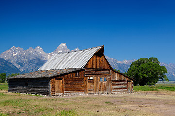 Image showing The iconic Moulton barn in Grand Teton National Park, 