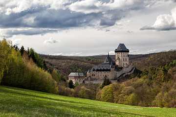 Image showing Karlstejn castle in the forest