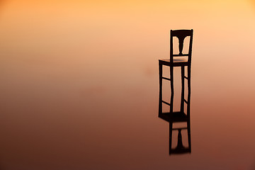 Image showing Symmetry reflection at sunset¨