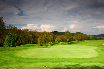 Image showing On the green on the golf course in Czech Republic