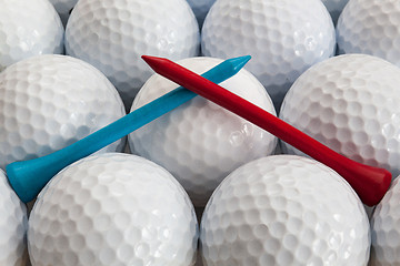 Image showing Golf balls and tees 