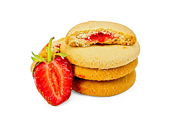 Image showing Biscuits with strawberries