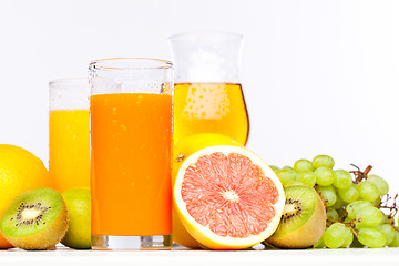 Image showing Fresh citrus juices
