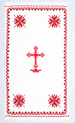 Image showing embroidered handmade good by cross-stitch pattern