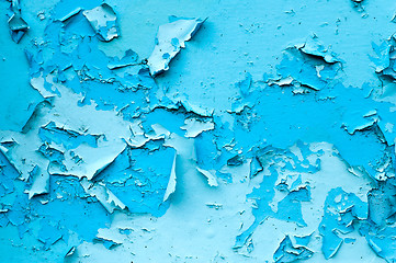 Image showing old blue paint texture closeup