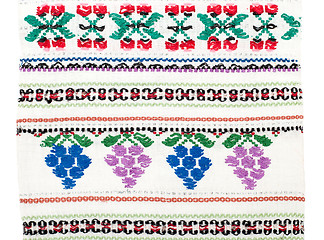 Image showing embroidered handmade good with ethnic pattern