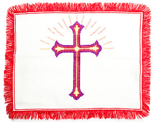 Image showing embroidered handmade good by cross-stitch pattern