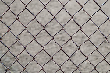 Image showing rusty wire netting as background over earth