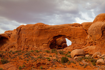 Image showing Beautiful rock formations in Arches National Park, Utah, USA