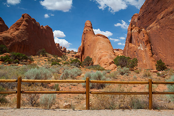 Image showing Beautiful rock formations in Arches National Park, Utah, USA