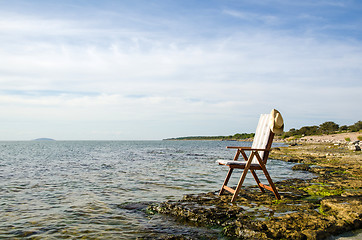 Image showing Chair by the coast