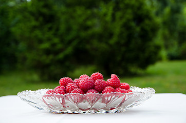 Image showing Raspberries in a bowl