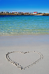 Image showing heart on beach