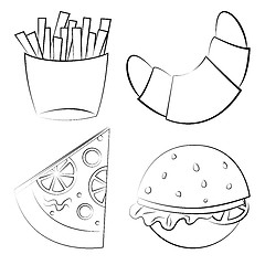 Image showing fast food. Vector illustration.