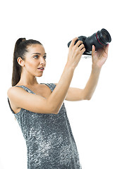 Image showing sexy woman photographer