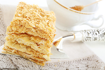 Image showing Cake Napoleon close-up.