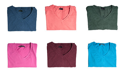 Image showing Multicolored t-shirts