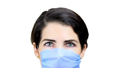 Image showing Woman Wearing Surgical Mask