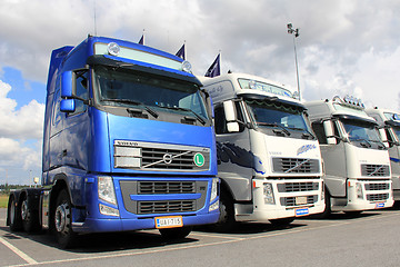 Image showing Row of Volvo Trucks