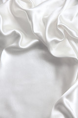 Image showing Smooth elegant white silk as wedding background 