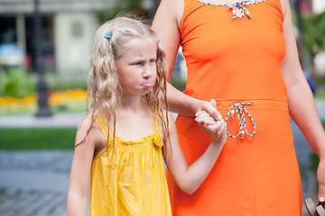 Image showing funny wet offended little girl