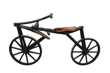 Image showing Vintage bicycle against white background