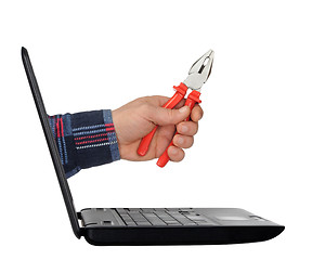 Image showing Helping Hand From Computer