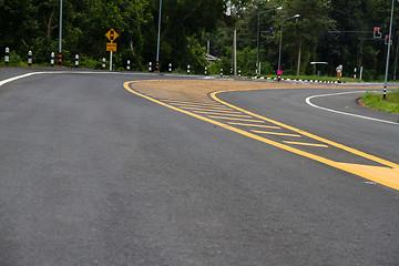 Image showing yellow line on the road texture background