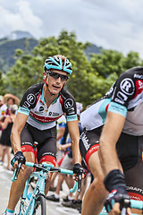 Image showing Andy Schleck Climbing Alpe D'Huez