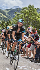 Image showing Team Sky Climbing Alpe D'Huez