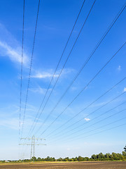 Image showing Power calbe and power pole