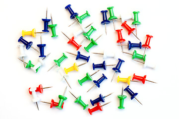 Image showing multicolor paper clips over white