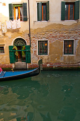 Image showing Venice Italy Gondolas on canal 