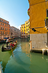 Image showing Venice Italy Gondolas on canal 