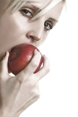 Image showing eating apple